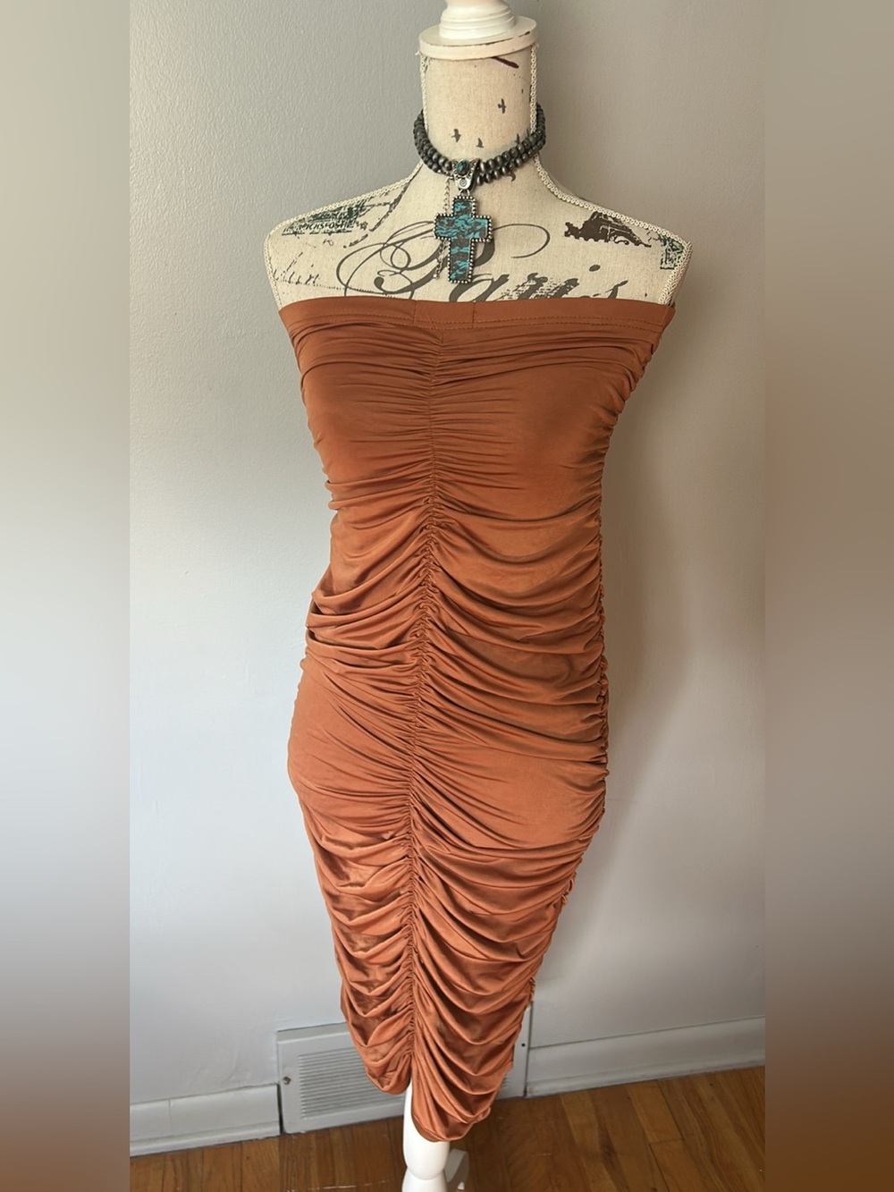 Love Strapless Bodycon Dress - Orange